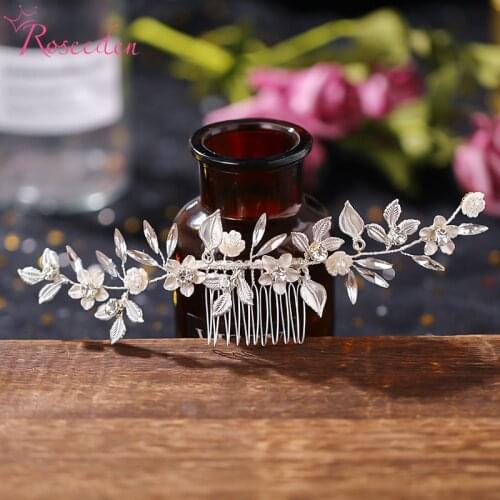 Crystal Peals Wedding Hair Combs Bridal Hair Clips Accessories Jewelry Handmade Bride Women Head Ornaments RE4248