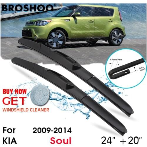 Car Wiper Blade Front Window Windscreen Windshield Wipers Blades J hook Auto Accessories For KIA Soul 24"+20" 2009-2014