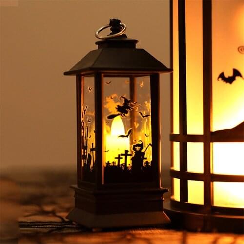 LED Halloween Lights Candle Light Happy Halloween Decor for Home All Saints' Day Ornaments Candle Pumpkin Witch Castle Skeleton
