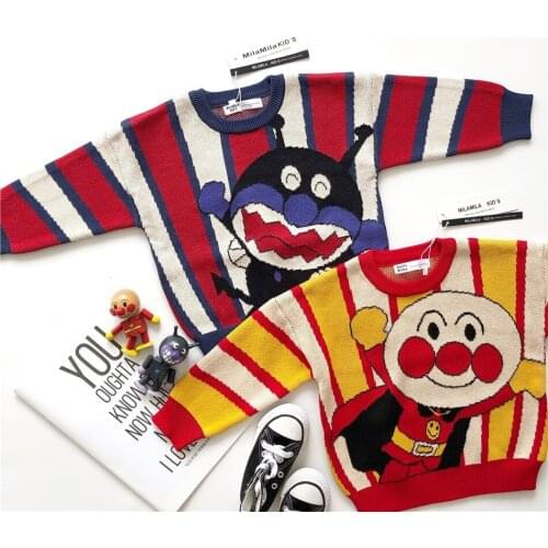 Tonytaobaby Autumn Winter Clothes New Boys and Girls Childrens Clothing Cartoon Cotton Sweater Round Neck Long Sleeve
