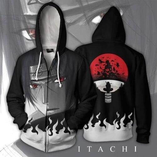 Anime Naruto Hooded Sweater Cosplay Zipper Hoodies Sweatshirt Jacket T-shirt Adult child Coat Naruto Clothes Costume Halloween