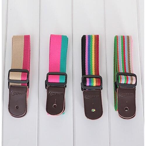 Ukulele colorful guitar strap breathable cotton guitar tail stud strap ukulele shoulder strap soft leather