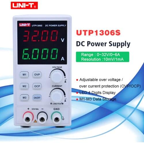 UNI-T UTP1306S Mini DC power supply 4 Digit Display LED High Precision Adjustable dc power supply Switch 0~32V/0~6A AC 220V 50Hz