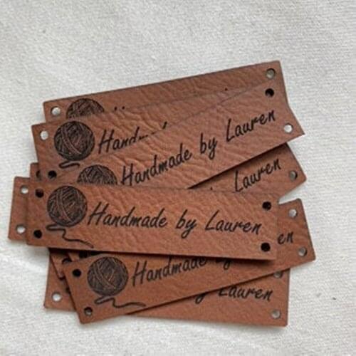 Personalize laser engraved Lable,Customize Leather labels for knitted and crocheted items，Clothing Labels