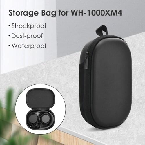 Waterproof EVA Headphone Case Pouch for SONY WH-1000XM4 Wireless Bluetooth-compatible Headset Travel Protective Storage Bag Box