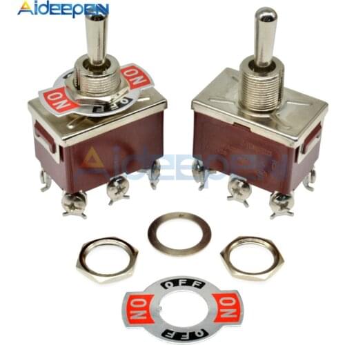 High Precision E-TEN(C)223 Toggle Switch Red 6 Pin ON-OFF-ON Bilateral Self-reset Silver Contactor 50000 Times Lifespan 250V 16A