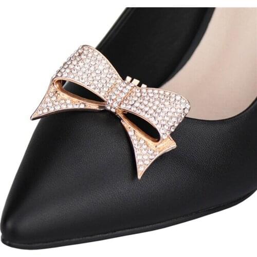Women Shoes Clips 1PCS DIY Shoe Charms Jewelry Bowknot Shoes Decorative Accessories Rhinestones Crystal Decorations