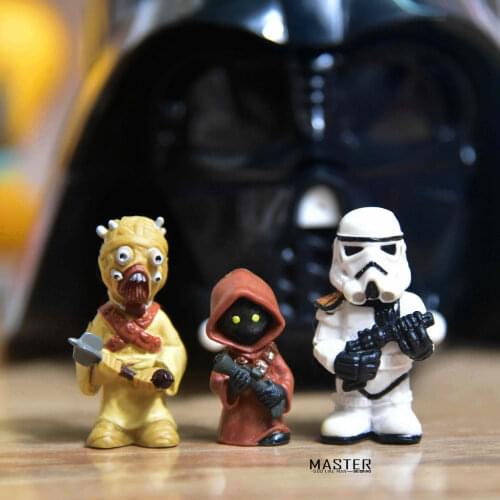 STAR WARS Imperial Stormtrooper Jawa Tusken Raider Cute Mini Q Version Action Figure Ornament Model Toys