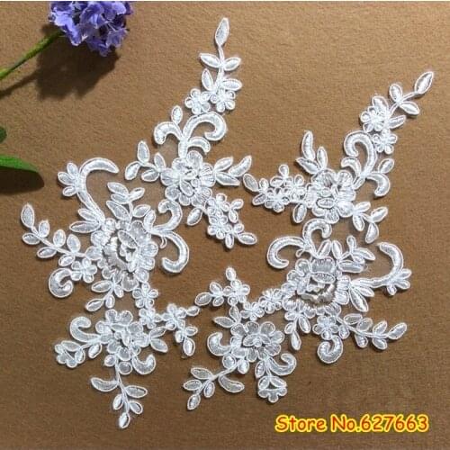 10pieces High Quality Off-white Polyester Lace Trim Lace Flowers Applique Trim Sewing Craft