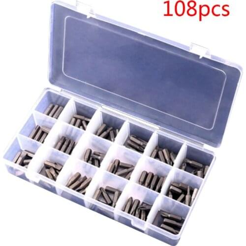108pcs/box Screwdriver Bits Set Phillips Torx Cross Slot Multifunction for Drill 517A