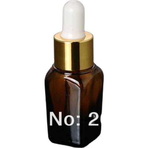 15ml brown square essential oil bottle with gold collar ,glass dropper ,glass bottle for glass dropper
