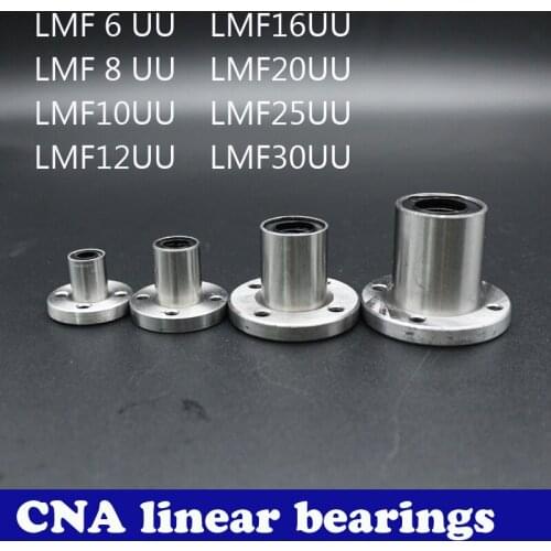 4pcs/lot LMF8UU LMF10UU LMF6UU LM12UU LM8LUU LMF12LUU LM16UU 8mm flange linear ball bearing for 8mm linear shaft CNC 3D printer