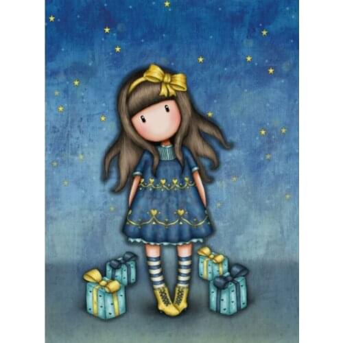 5D DIY Diamond Painting Kits Cartoon Little Girl Doll Full Round With AB Drill Embroidery Mosaic Home Decor Gift Art