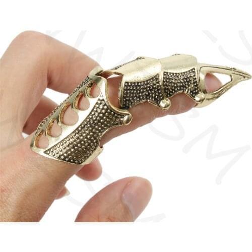 2018 Cosplay Accessories Golden Gothic Celestia Punk Finger Bone Ring Cosplay Props