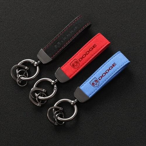 Fashion Leather Keychain Car Styling Key Ring For Dodge Charger Ram 1500 Challenger Journey Caliber Durango Nitro