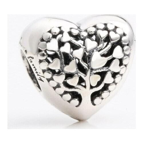 DoDoFly Authentic 925 Silver Plain silver love tree life tree beads Fit Original charms Bracelet Necklace Pendant