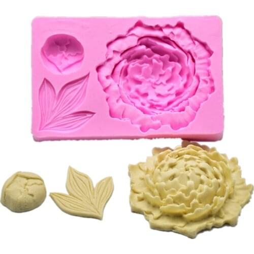 Peony Flower Bud Silicone Mold Handmade Cookies Chocolate Mould Bakeware Kitchen DIY Sugarcraft Baking Decorating Tools H747