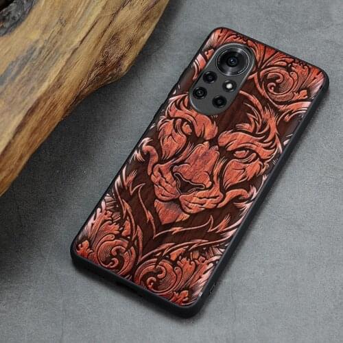 Carveit Huawei Nova 8 Pro Wood Cases Soft-Edge Cover Luxury Shell Carve Eco-Friendly Protective Accessory Real Wooden Phone Hull