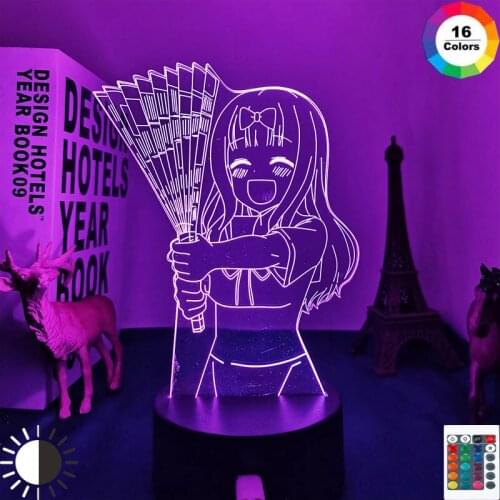Kaguya Sama Love Is War Chika Fujiwara Led Night Light for Home Bedroom Decor Nightlight Anime Gift Table 3d Lamp Chika Fujiwara
