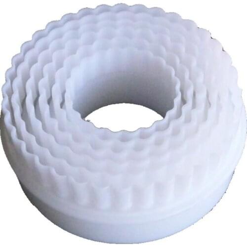 Round Plastic Scalloped Fluted Cookie Pastry Biscuit Cake Cake Cutter Cake Tools Round Slicer Bread Mold Cutter Decor X0I8