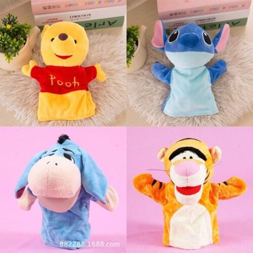 25m Disney Hand puppet Cartoon Animal Puppet Doll Plush Parent-child Educational Toy Mouth Can Move Childrens Day Gift
