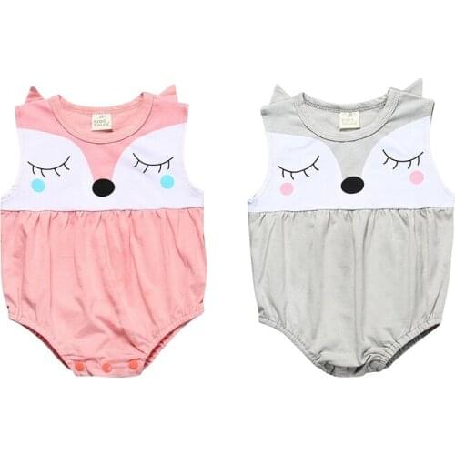 Summer Children Pink Princess Bodysuit Baby Girl Clothes Kids Jumpsuit Infant Sleeveless Cartoon Outfits Newborn Sunsuit 0-18M