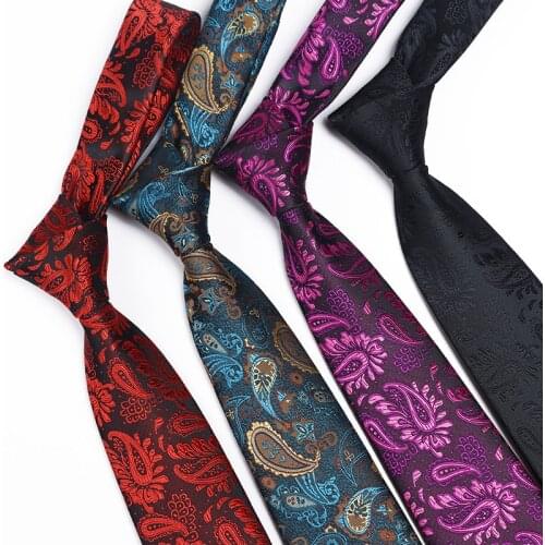 Linbaiway Paisley Floral Printed Neckties for Mens Polyester Gravata Corbatas Neck Ties Wedding Party Casual Cravat Bow Tie