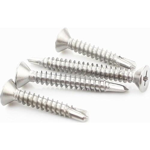 M4.2 M4.8 M5.5 Large Flat Head Self Tapping Screws Drilling Tail Screw 410 stainless steel