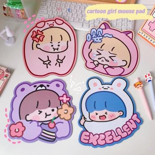 Cartoon Cute Children Girl Mini Mouse Pad PVC Waterproof Antiskid Korean Ins Student Creative Office Computer Kawaii Desk Mat