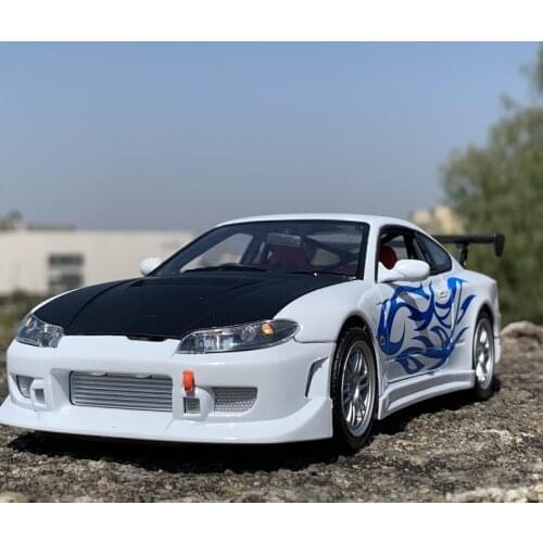 1:24 Nissans Silvia S15 Refit Alloy Car Diecast Model Toy Metal Vehicle Sound And Light Die-Casting Collection Gifts Toys Boys