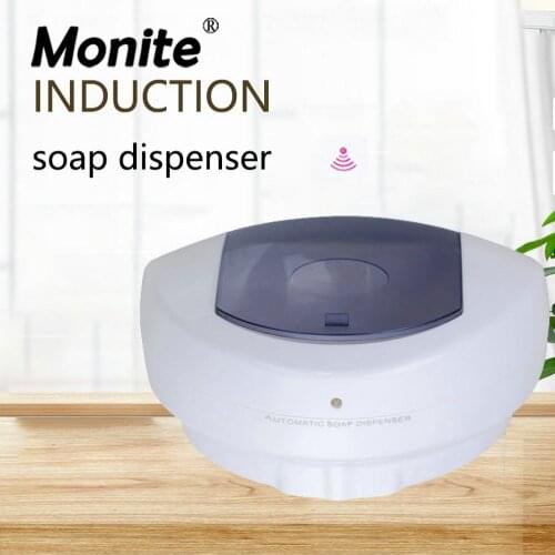 Monite White ABS Automatic Liquid Soap Dispenser Smart Sensor Touchless Dispensador for Kitchen Bathroom