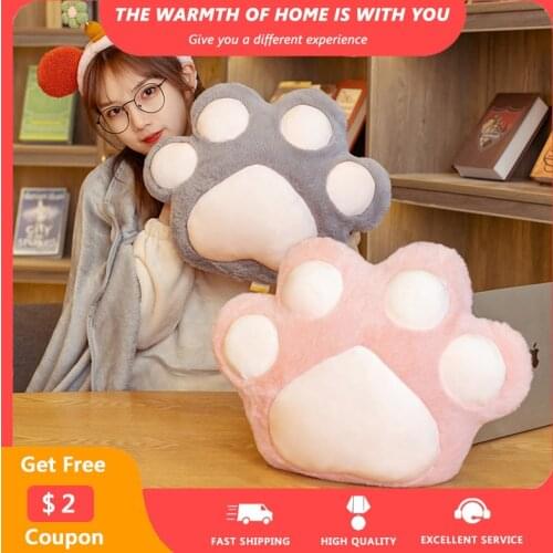 Cat Paw Soft Cushion Cartoon Cute Sleeping Pillow Summer Winter Plush Office Cushions Adult Girl cojines para sillas home decor