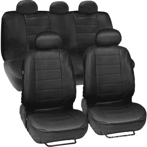 Soft Luxury PU Leather Car Seat Covers Airbag Compatible Universal Fit for All Car SUV Truck Car Seat Protector Black