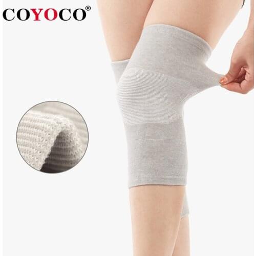 1 Pcs Knee Braces Support Sleeve COYOCO Leg Arthritis Injury Gym Elasticated Bandage Warm Pads Charcoal Knitted Elbow kneePads