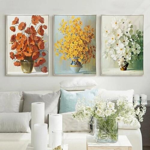 Wall Art Abstract Colorful Flowers Watercolor Posters Prints Nordic Canvas Paintings Living Room Bedroom Corridor Decoration