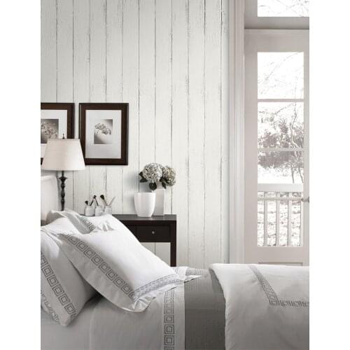 Newest 3D White wood Board Wallpaper wall sticker 8d Wall Paper Modern Vertical stripe Paper For living room Wall covering Decor