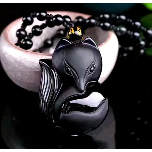 Natural Black Animal Jade Hand-carved Pendant Charm Necklace for Men Jadeite Pendants Women with Chain Fashion Jewelry
