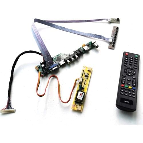Fit LM200WD1/LTM200KT03/M200O1 1600*900 20" LVDS 30-Pin VGA+Audio+USB+Remote 2-CCFL PC desktop screen controller board kit