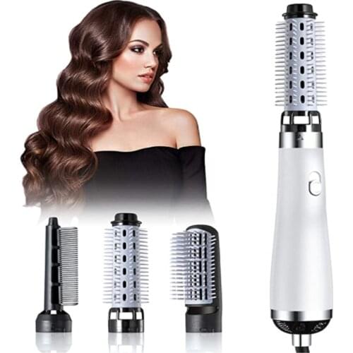 3-In-1 Hair Dryer Interchangeable Heads Brush Set Rotating Straight Curly Professional Salon Multifunction Anion Styling Tool