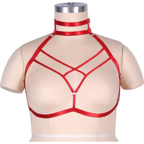 Sexy Lingerie Harness Fashion Hollow Bra Tops Waist Suspender Plus Size Plump Women Dance Costume Goth Accessories Sword Belt