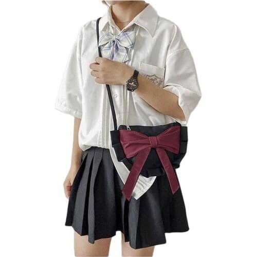 Cute Bow designer bag Women 's bag 2020 trend Canvas crossbody bags Lovely Zipper Fashion Teenager Girl Shoulder Messenger Bag