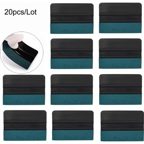 EHDIS 20pcs No Scratch Suede Felt Window Tint Squeegee Scraper Carbon Film Foil Vinyl Car Wrap Tool Car Sticker Remover Cleaning