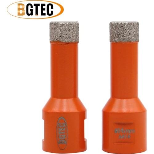 BGTEC 2pcs14mm Vacuum Brazed diamond drilling drill bits M14 thread drill core bit porcelain tile, granite, marble,hole saw