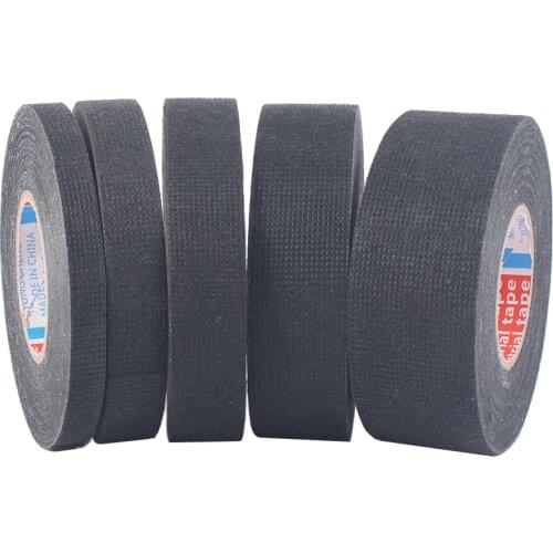 1pc Width 9/15/19/25/32MM Length 15M Heat-resistant Adhesive Cloth Fabric Tape For Car Auto Cable Harness Wiring Loom Protection