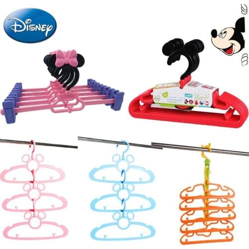 Disney Mickey Minnie Cartoon Kids Clothes Hanger Racks Plastic Display Hangers Children Coats Hanger Baby Clothing Organizer