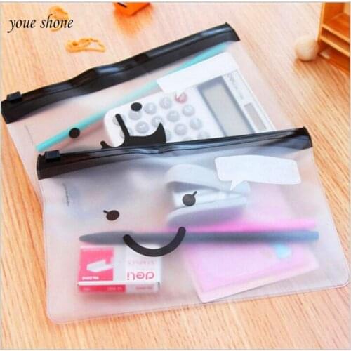 1PCS Promotional Cute Translucent Scrub Beard Portable Pencil Bag School Office Study Supplies Storage Bag Pencil Case