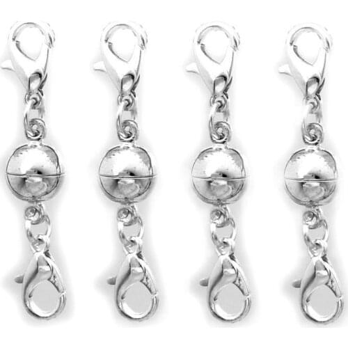 10pcs Bracelet Chain Round Ball Metal Magnet Buckle Lobster Clasp On Both Sides Magnetic Clasps For Jewelry DIY Making Findings