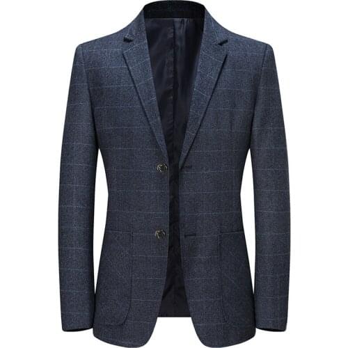 2021 Spring Autumn Blazers Men Fashion Slim Casual Business Handsome Suits Brand Mens Plaid Blazers Tops