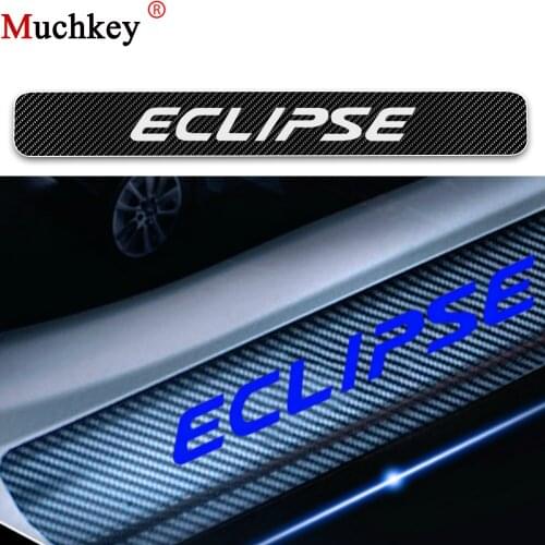 For Mitsubishi ECLIPSE Car Door Sill Protector Scuff Plate Door Sill Guard Carbon Fiber Sticker Car Accessories Car Styling 4Pcs