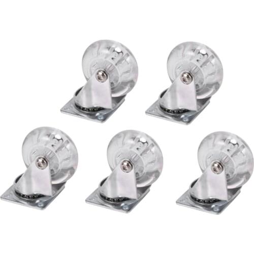 5PCS Transparent PU Caster Mute Universal Heavy Duty Furniture Wheel for Childrens Car Office Chair Swivel Casters